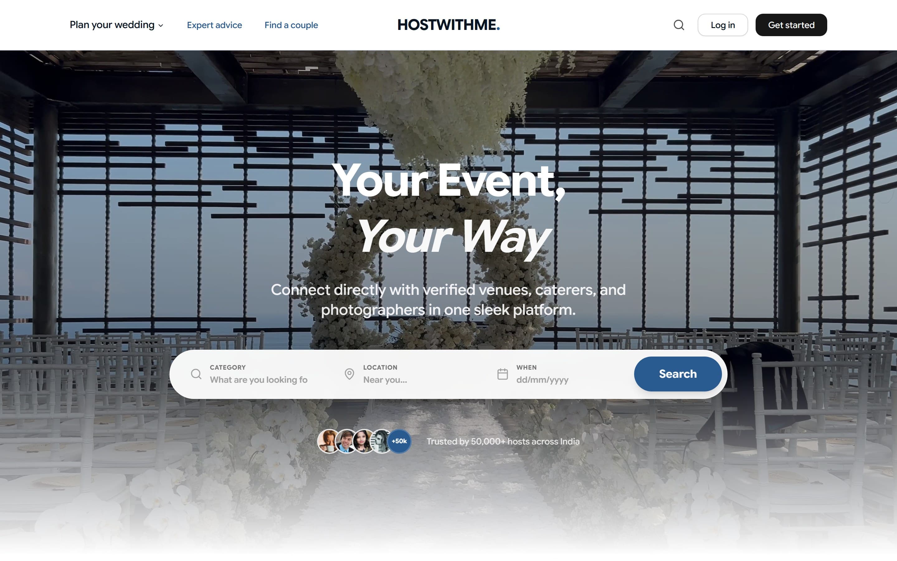 Host With Me live site on desktop